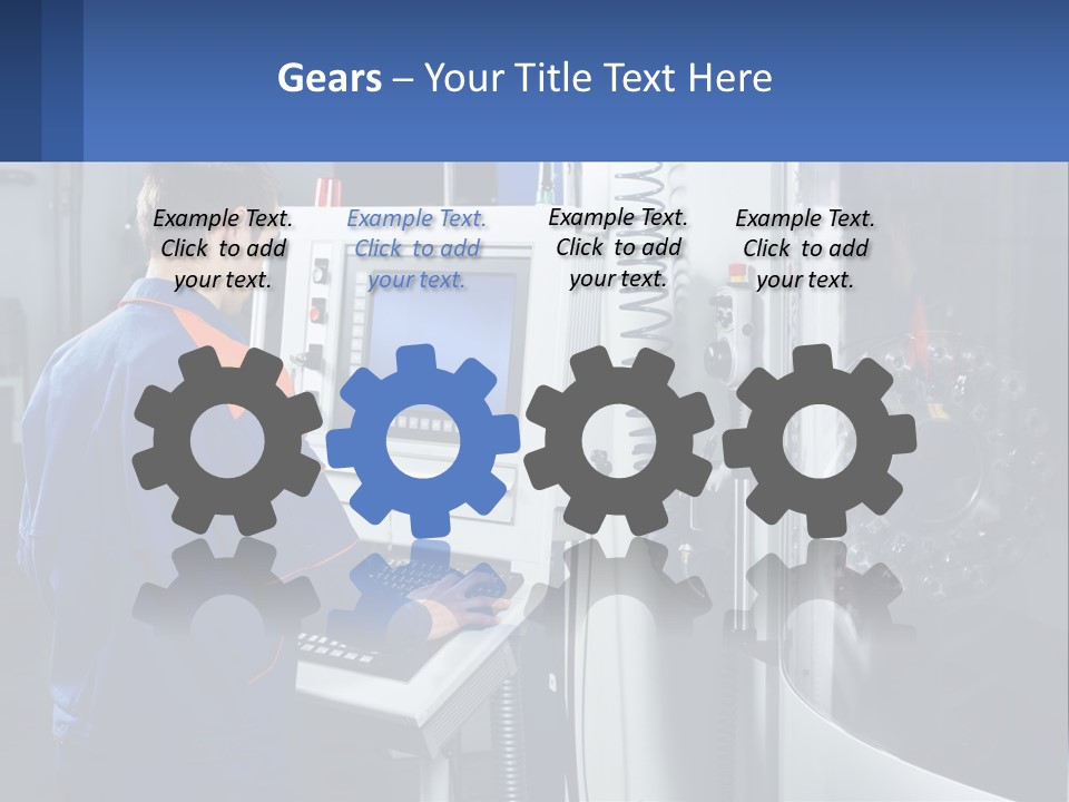 A Man Working On A Machine In A Factory PowerPoint Template