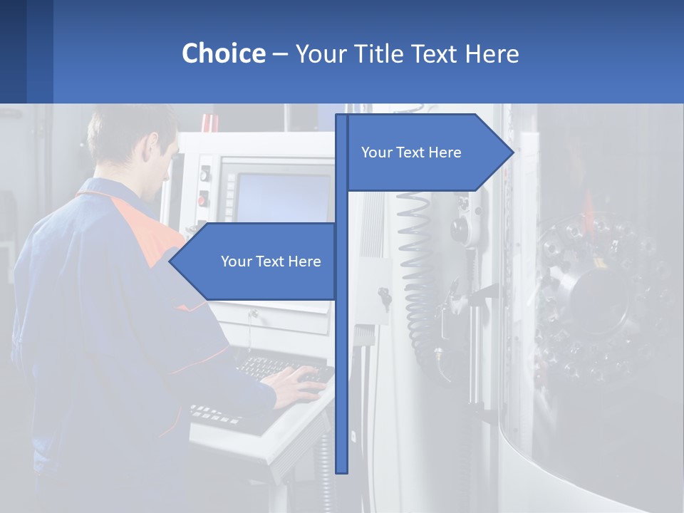 A Man Working On A Machine In A Factory PowerPoint Template
