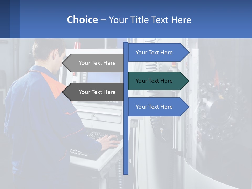 A Man Working On A Machine In A Factory PowerPoint Template