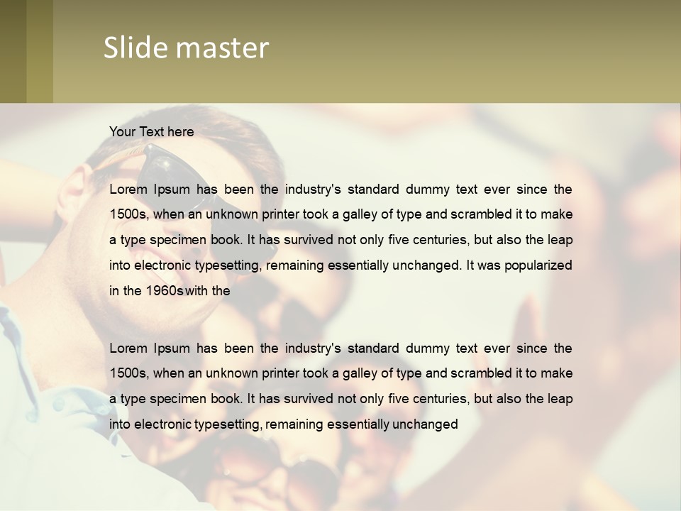 A Group Of People Wearing Sunglasses And Holding Up Their Hands PowerPoint Template