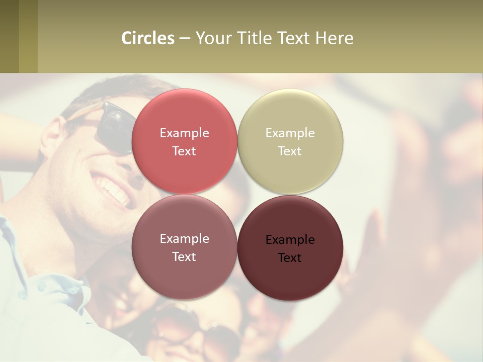 A Group Of People Wearing Sunglasses And Holding Up Their Hands PowerPoint Template