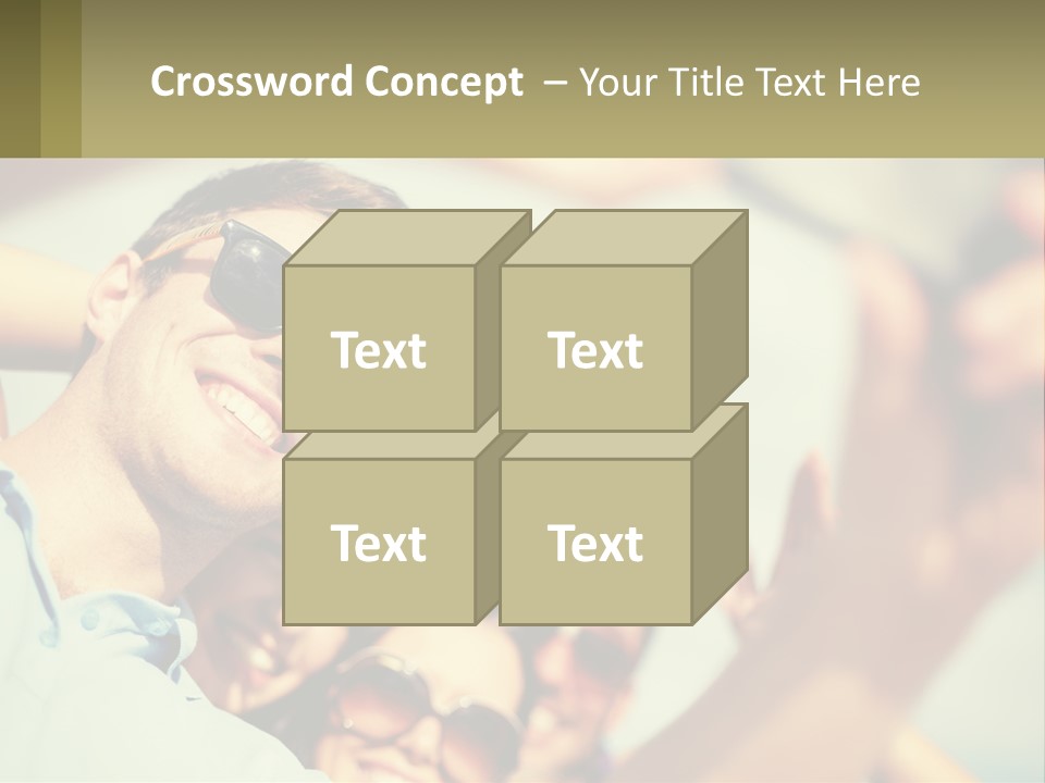 A Group Of People Wearing Sunglasses And Holding Up Their Hands PowerPoint Template