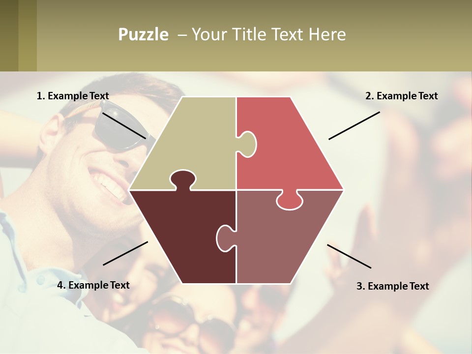 A Group Of People Wearing Sunglasses And Holding Up Their Hands PowerPoint Template