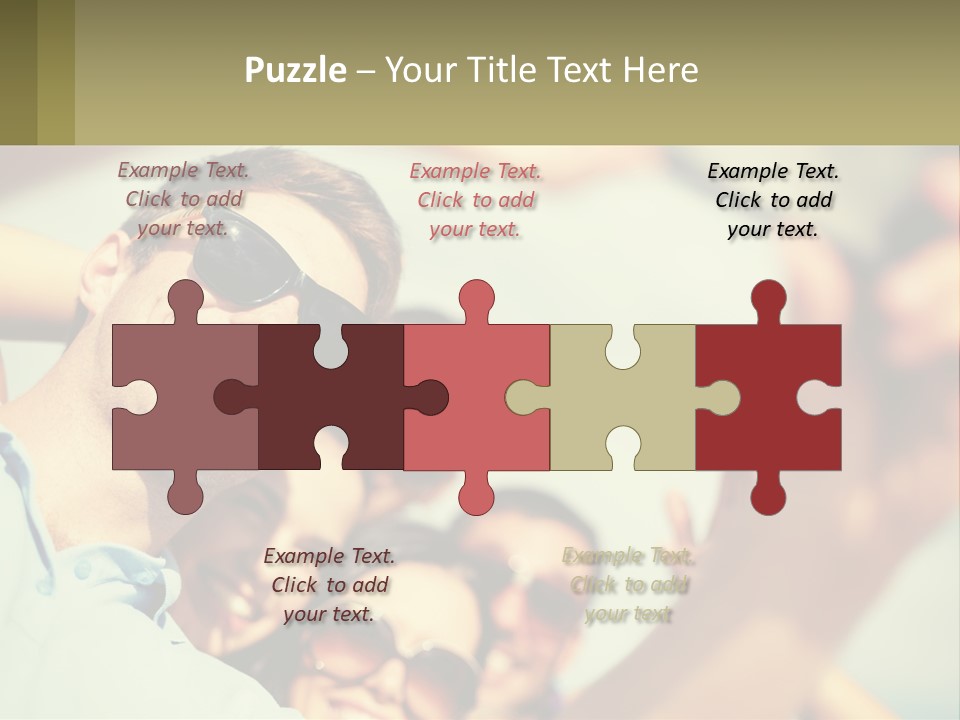 A Group Of People Wearing Sunglasses And Holding Up Their Hands PowerPoint Template