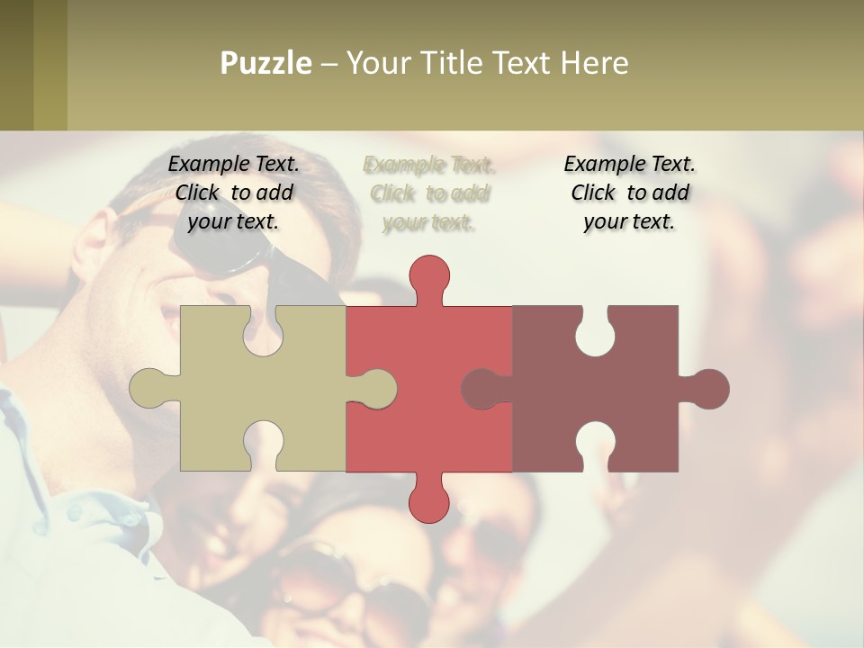 A Group Of People Wearing Sunglasses And Holding Up Their Hands PowerPoint Template