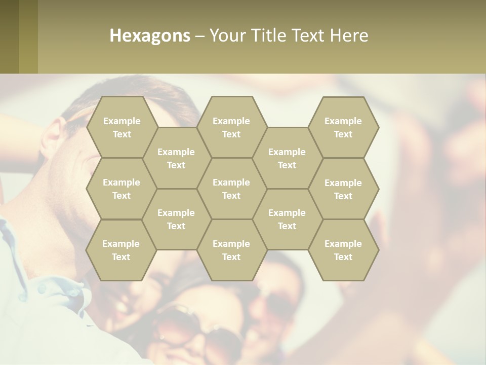 A Group Of People Wearing Sunglasses And Holding Up Their Hands PowerPoint Template