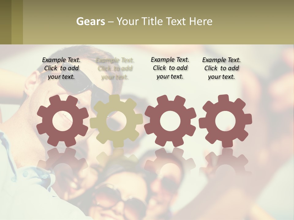 A Group Of People Wearing Sunglasses And Holding Up Their Hands PowerPoint Template