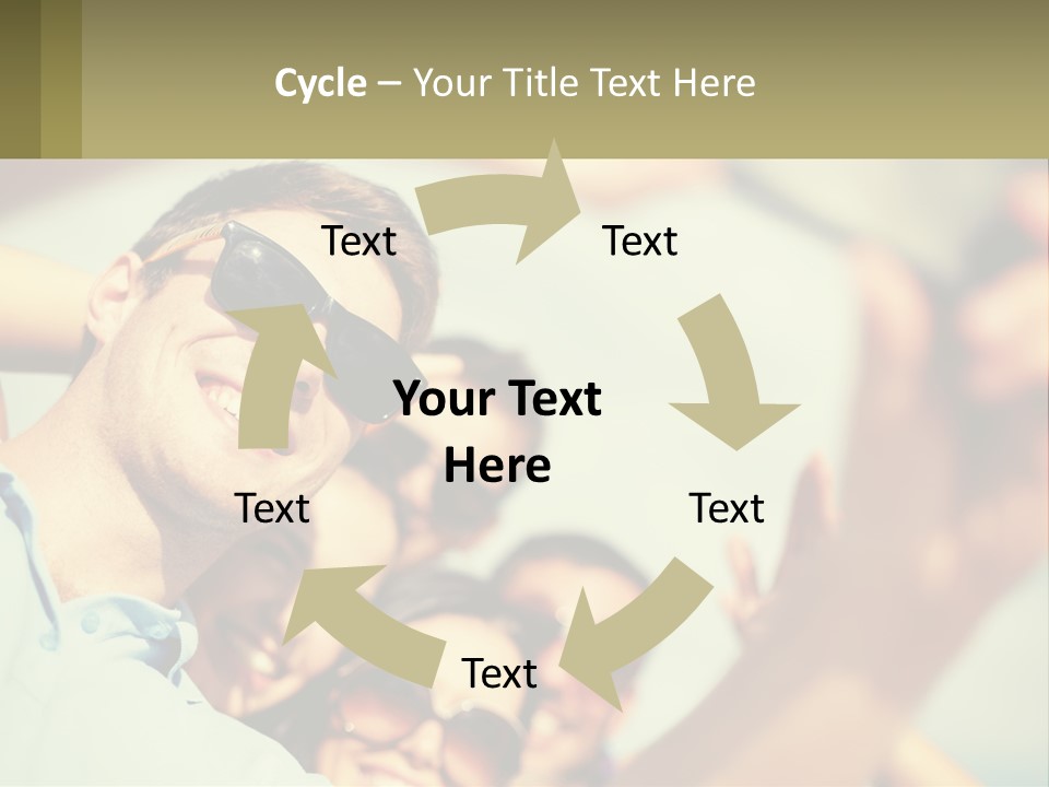 A Group Of People Wearing Sunglasses And Holding Up Their Hands PowerPoint Template