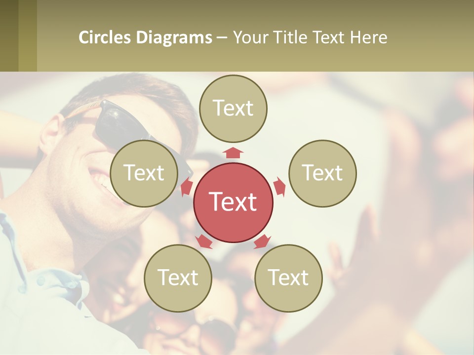 A Group Of People Wearing Sunglasses And Holding Up Their Hands PowerPoint Template