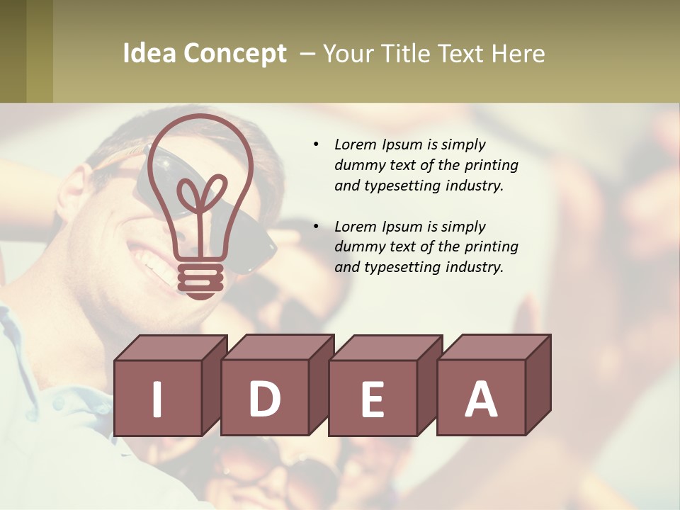 A Group Of People Wearing Sunglasses And Holding Up Their Hands PowerPoint Template