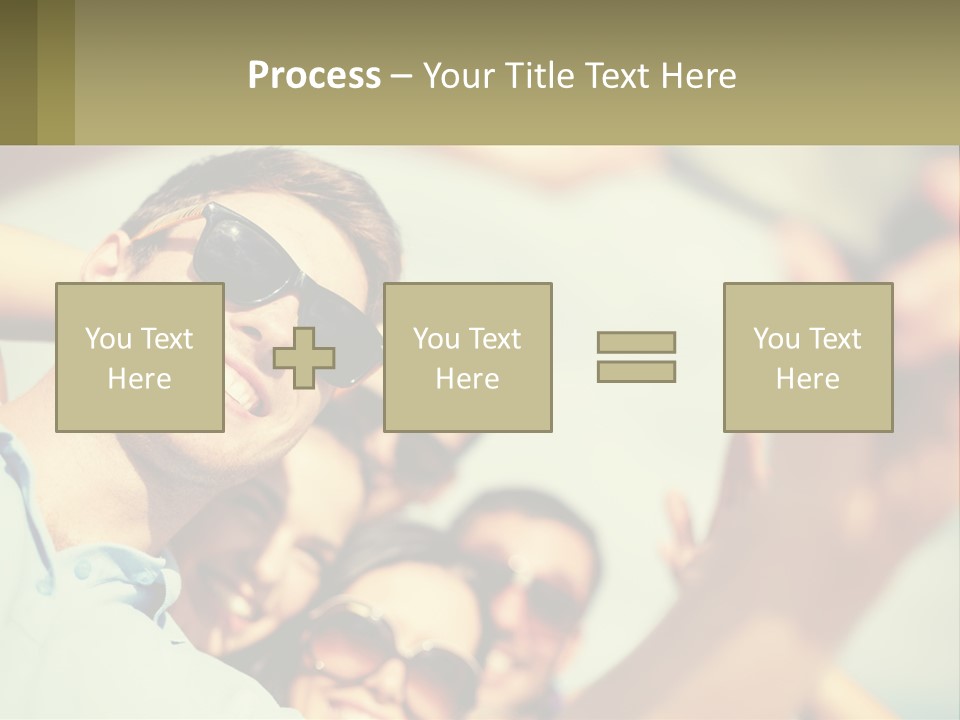A Group Of People Wearing Sunglasses And Holding Up Their Hands PowerPoint Template