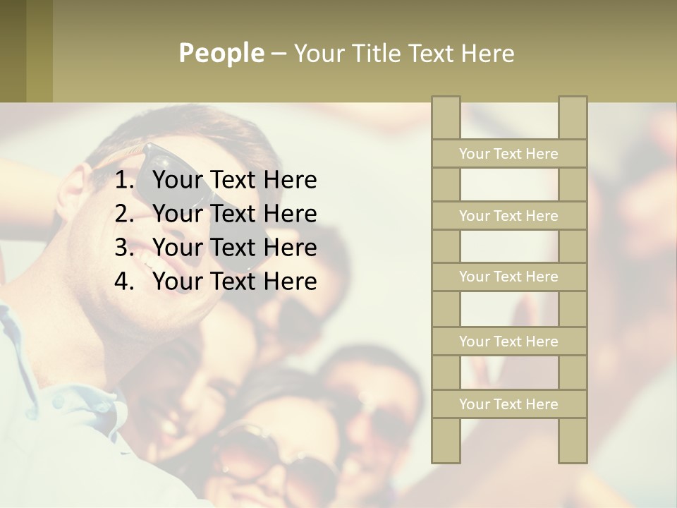A Group Of People Wearing Sunglasses And Holding Up Their Hands PowerPoint Template