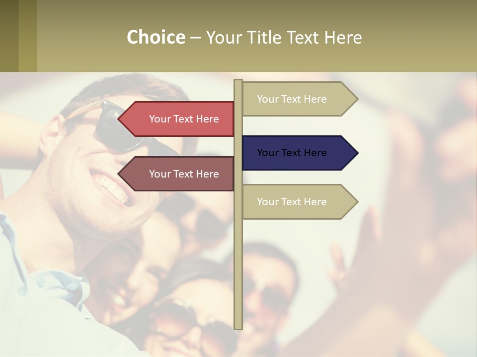 A Group Of People Wearing Sunglasses And Holding Up Their Hands PowerPoint Template