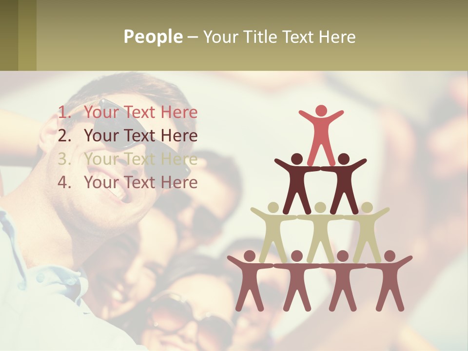 A Group Of People Wearing Sunglasses And Holding Up Their Hands PowerPoint Template