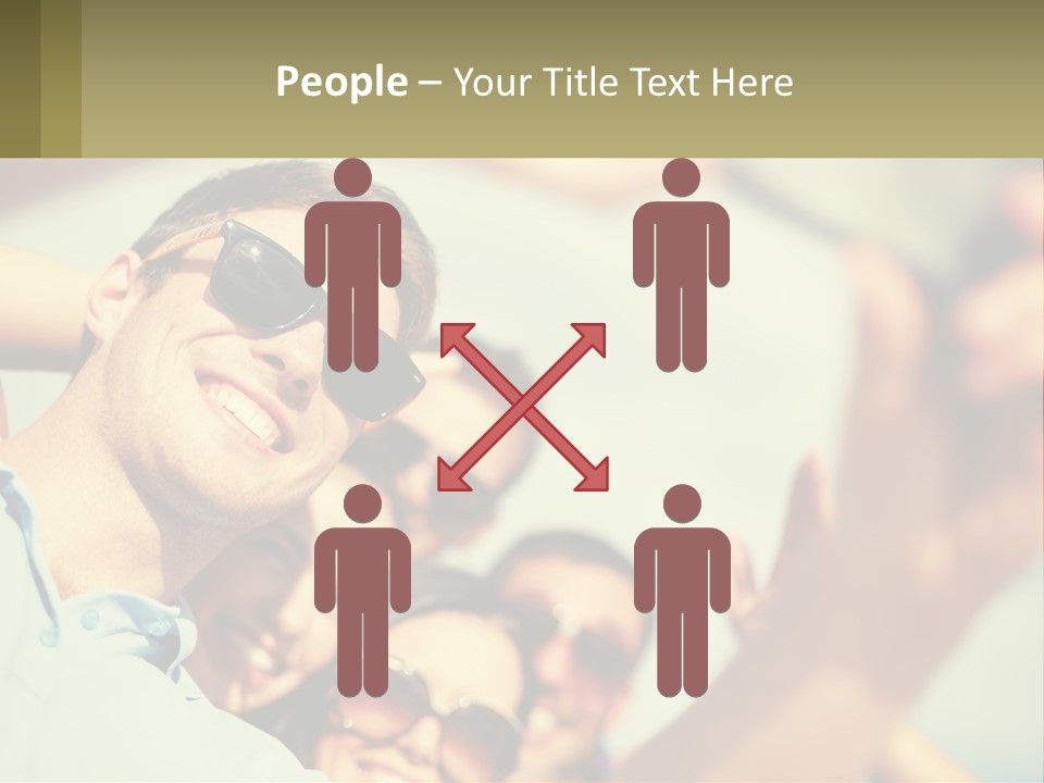 A Group Of People Wearing Sunglasses And Holding Up Their Hands PowerPoint Template