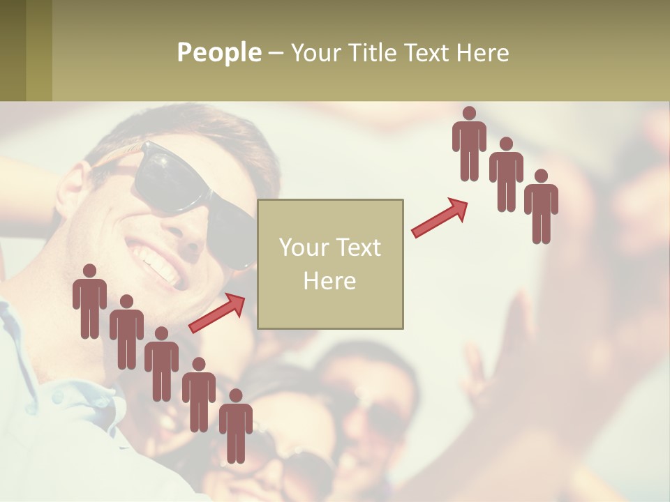 A Group Of People Wearing Sunglasses And Holding Up Their Hands PowerPoint Template