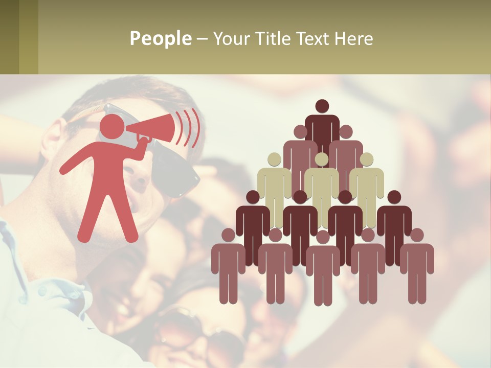 A Group Of People Wearing Sunglasses And Holding Up Their Hands PowerPoint Template