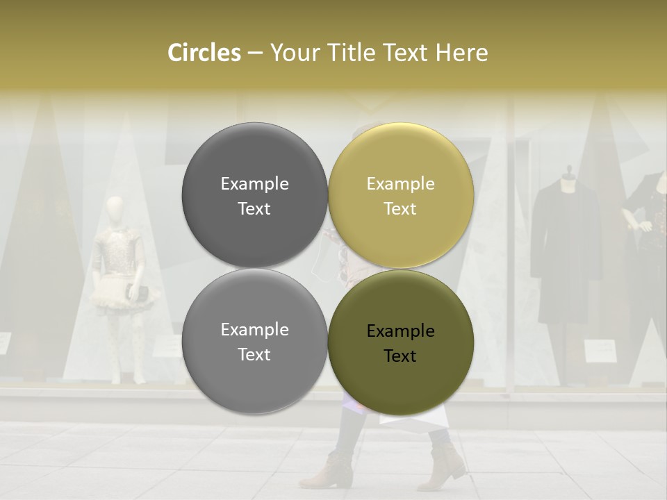 A Woman Carrying A Shopping Bag In Front Of A Store Window PowerPoint Template