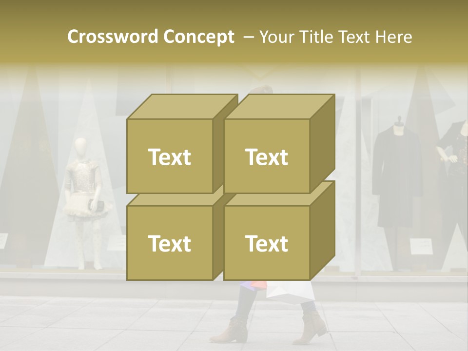 A Woman Carrying A Shopping Bag In Front Of A Store Window PowerPoint Template