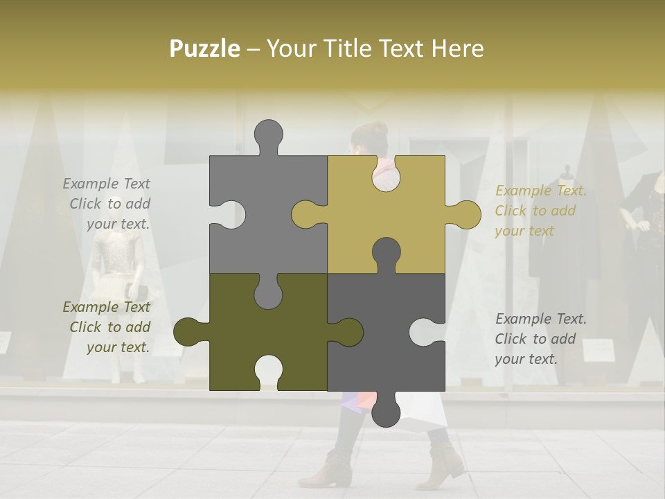 A Woman Carrying A Shopping Bag In Front Of A Store Window PowerPoint Template