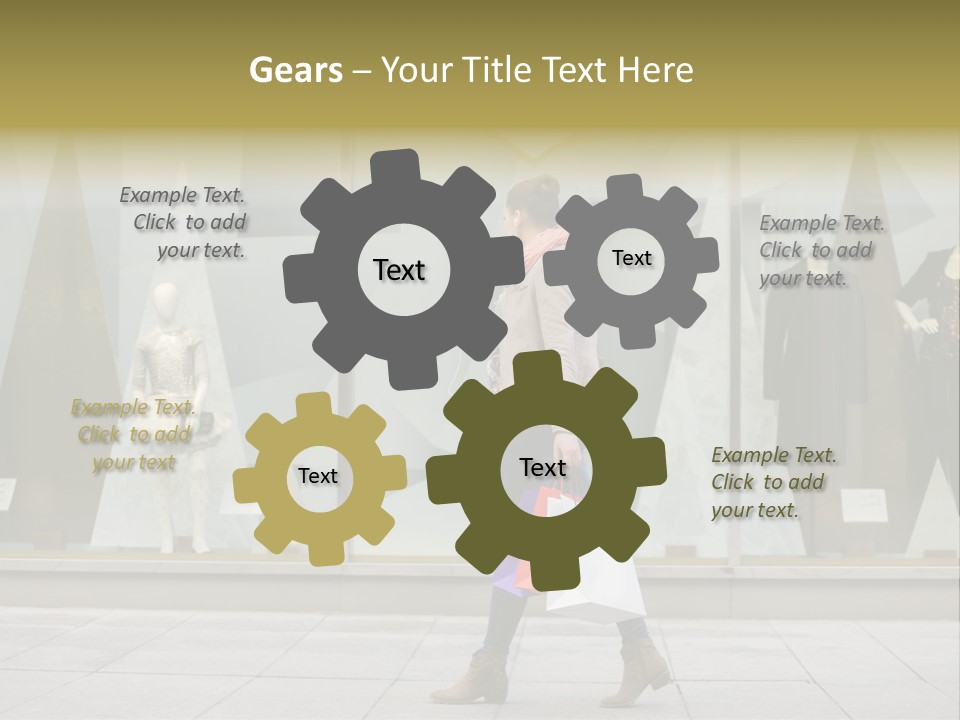 A Woman Carrying A Shopping Bag In Front Of A Store Window PowerPoint Template