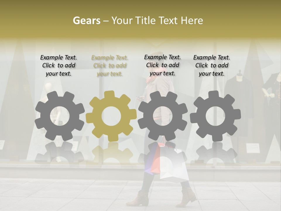 A Woman Carrying A Shopping Bag In Front Of A Store Window PowerPoint Template