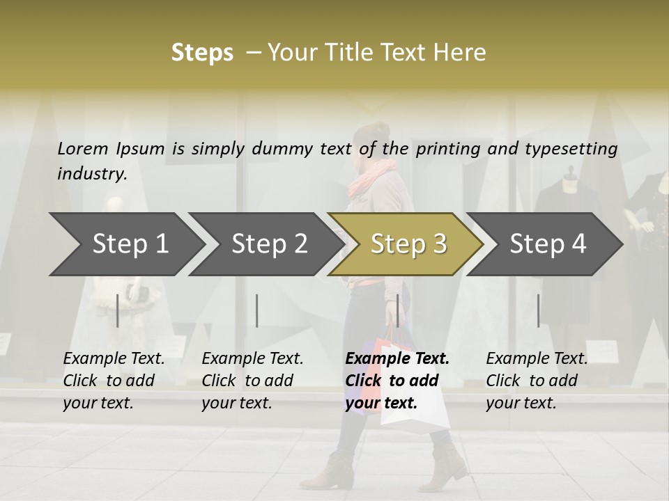 A Woman Carrying A Shopping Bag In Front Of A Store Window PowerPoint Template