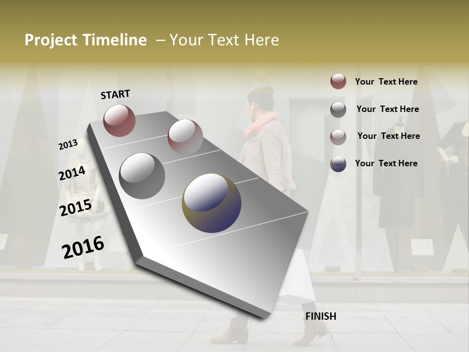 A Woman Carrying A Shopping Bag In Front Of A Store Window PowerPoint Template