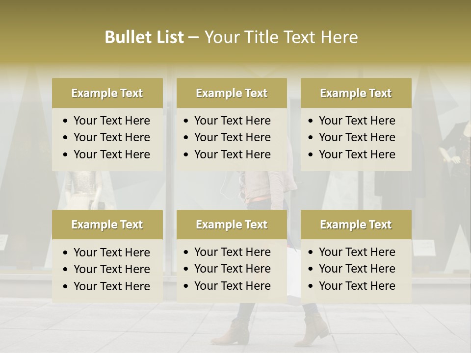 A Woman Carrying A Shopping Bag In Front Of A Store Window PowerPoint Template