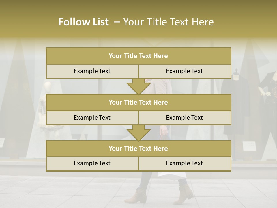 A Woman Carrying A Shopping Bag In Front Of A Store Window PowerPoint Template