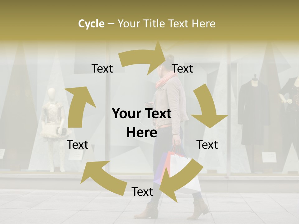 A Woman Carrying A Shopping Bag In Front Of A Store Window PowerPoint Template