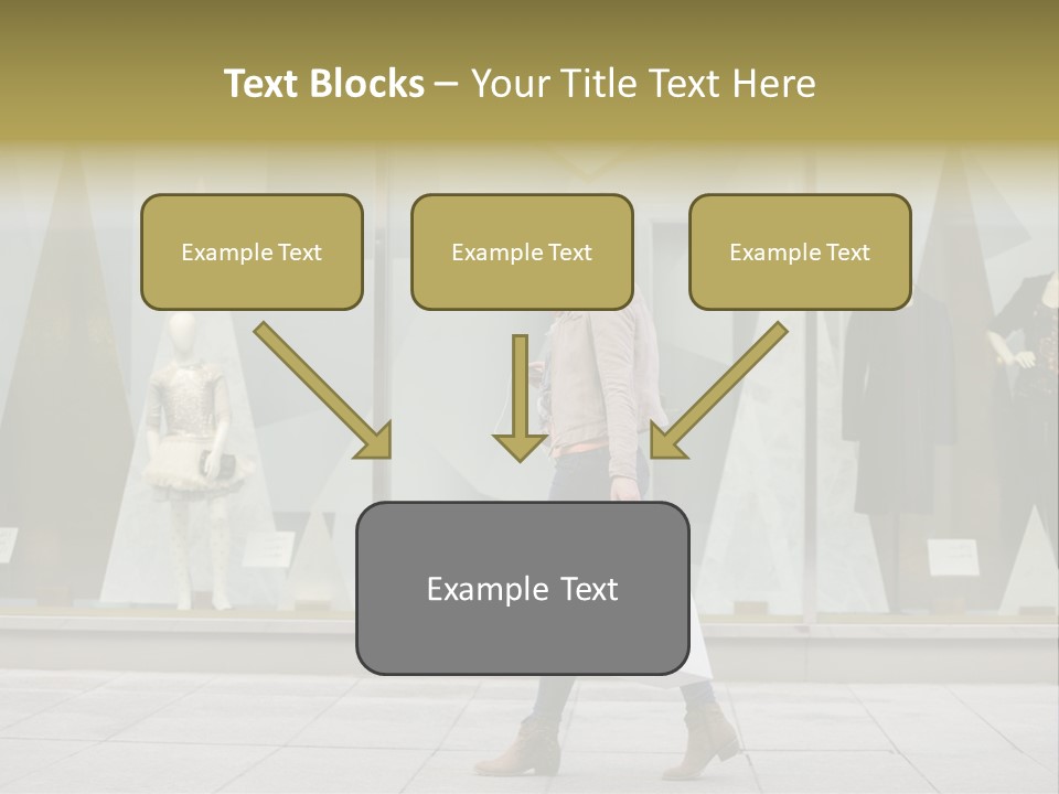 A Woman Carrying A Shopping Bag In Front Of A Store Window PowerPoint Template