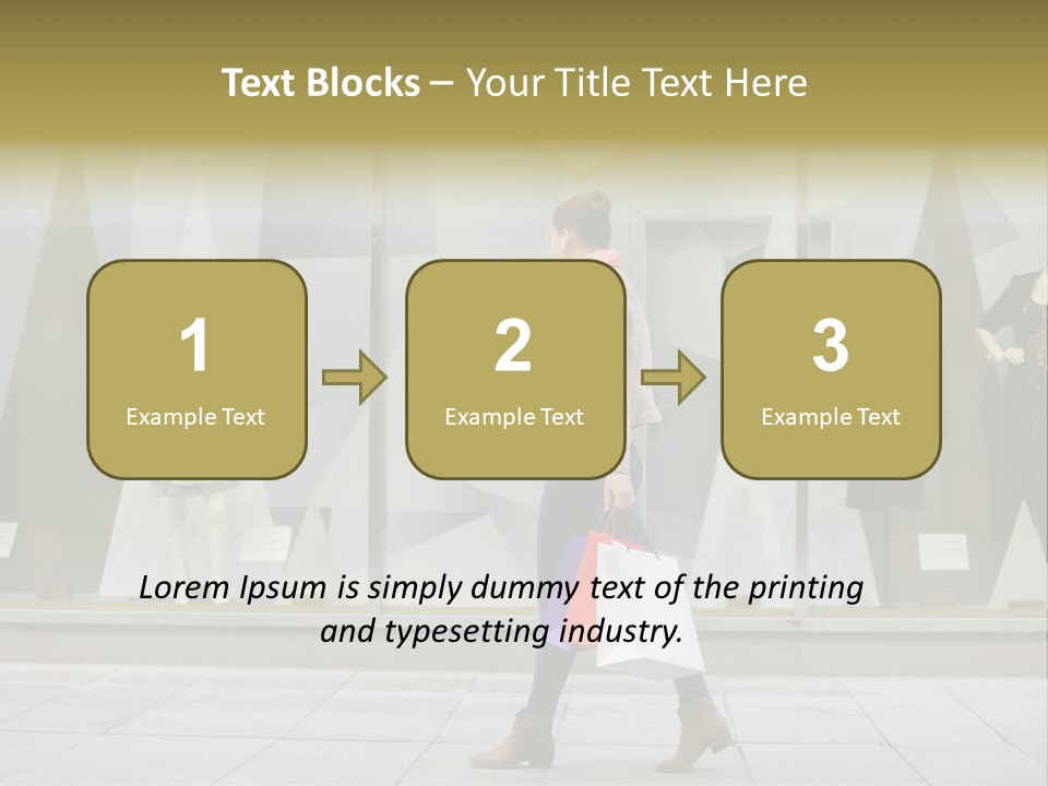 A Woman Carrying A Shopping Bag In Front Of A Store Window PowerPoint Template