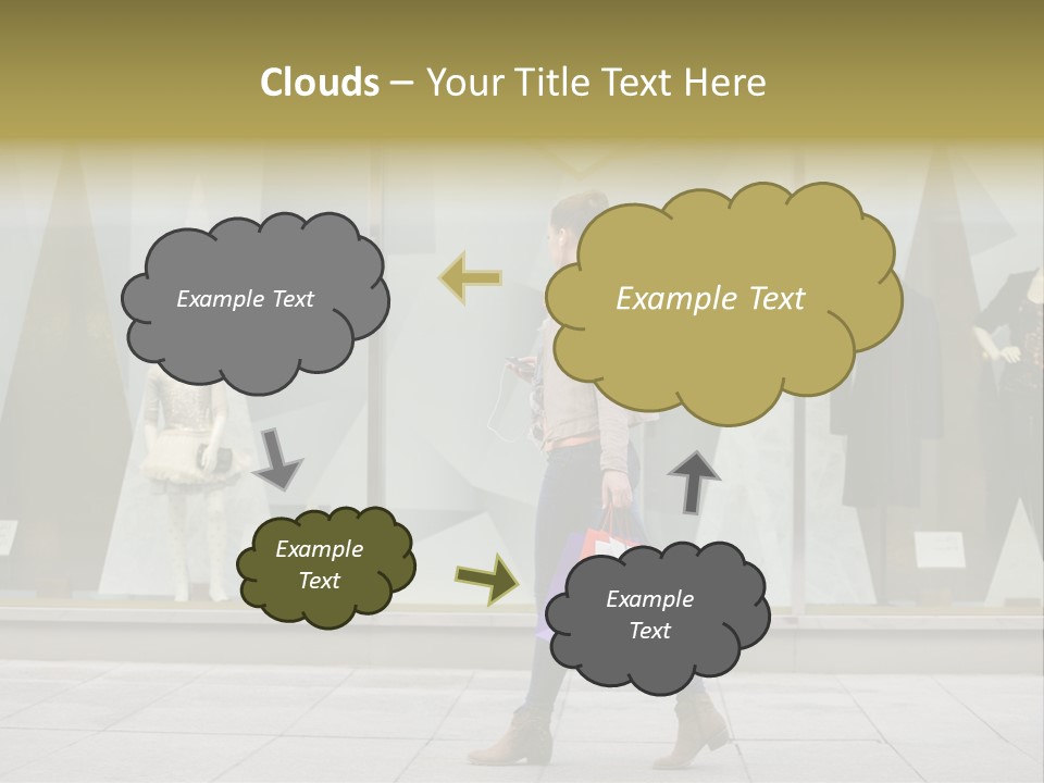 A Woman Carrying A Shopping Bag In Front Of A Store Window PowerPoint Template