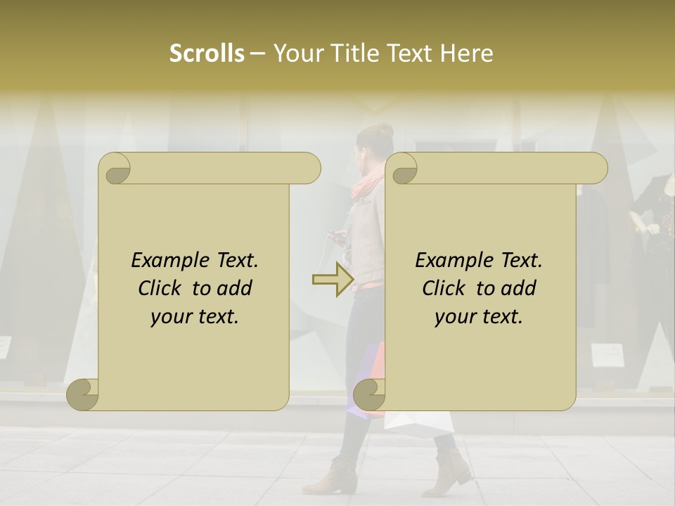 A Woman Carrying A Shopping Bag In Front Of A Store Window PowerPoint Template