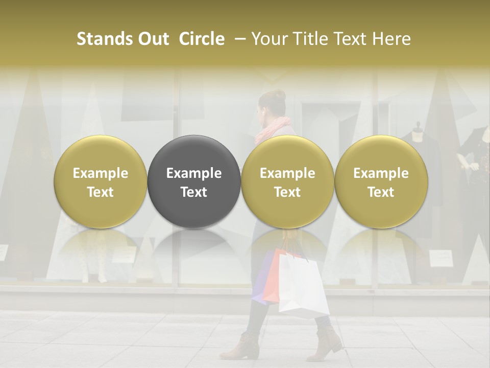 A Woman Carrying A Shopping Bag In Front Of A Store Window PowerPoint Template