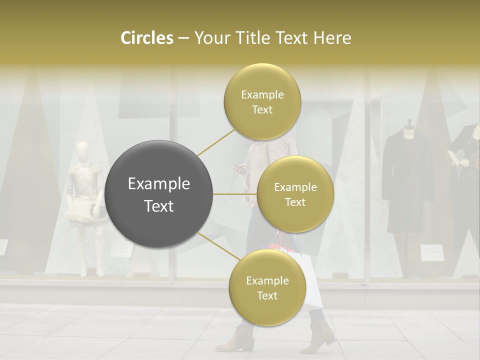 A Woman Carrying A Shopping Bag In Front Of A Store Window PowerPoint Template