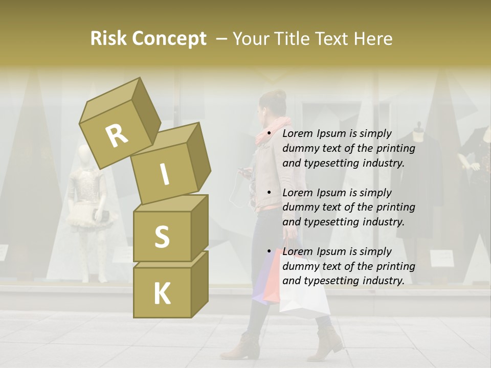 A Woman Carrying A Shopping Bag In Front Of A Store Window PowerPoint Template