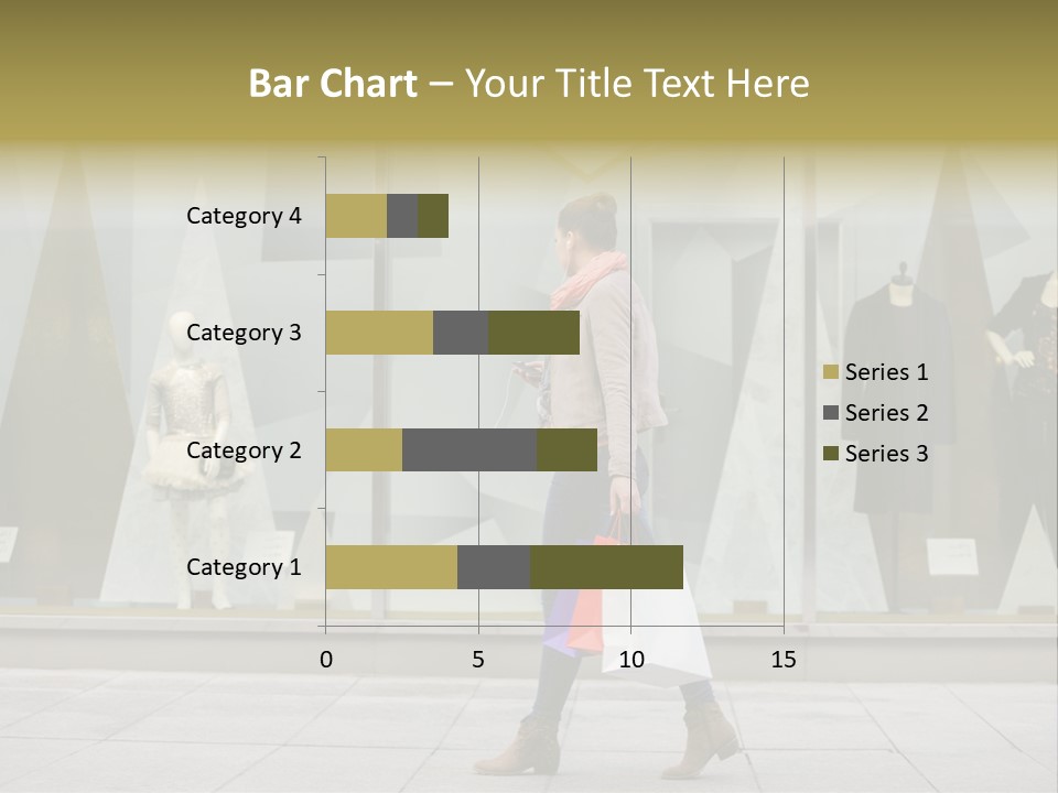 A Woman Carrying A Shopping Bag In Front Of A Store Window PowerPoint Template