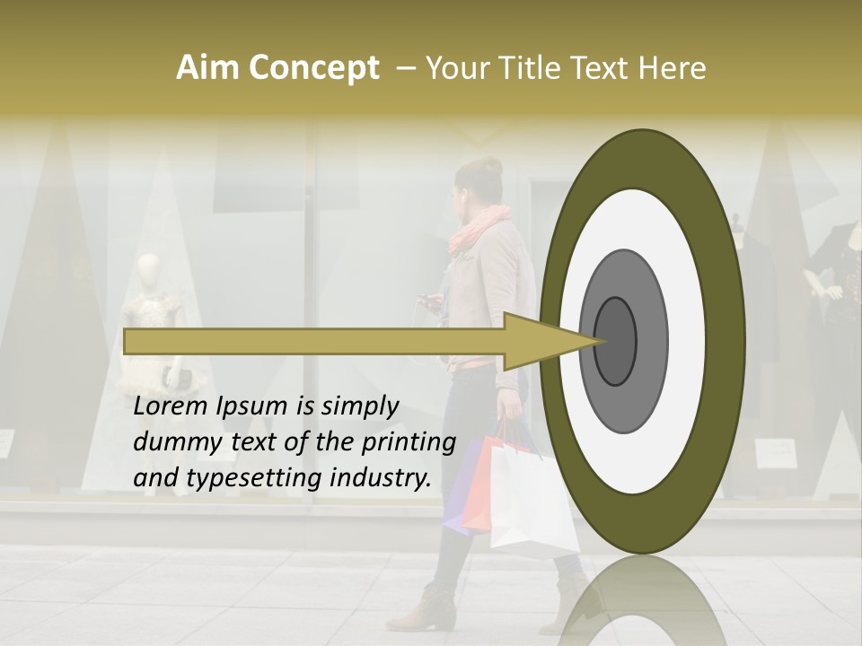 A Woman Carrying A Shopping Bag In Front Of A Store Window PowerPoint Template