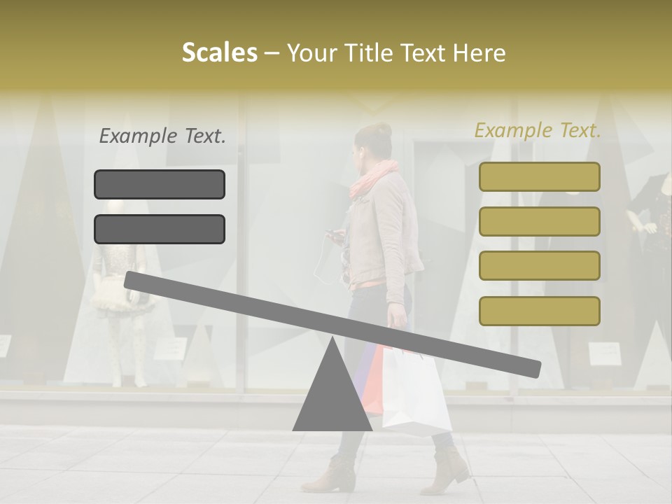 A Woman Carrying A Shopping Bag In Front Of A Store Window PowerPoint Template