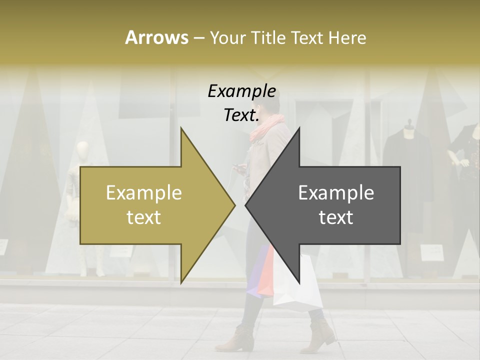 A Woman Carrying A Shopping Bag In Front Of A Store Window PowerPoint Template