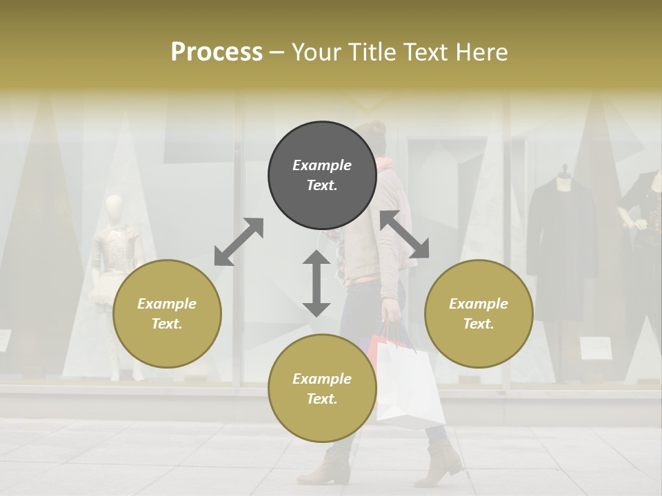 A Woman Carrying A Shopping Bag In Front Of A Store Window PowerPoint Template