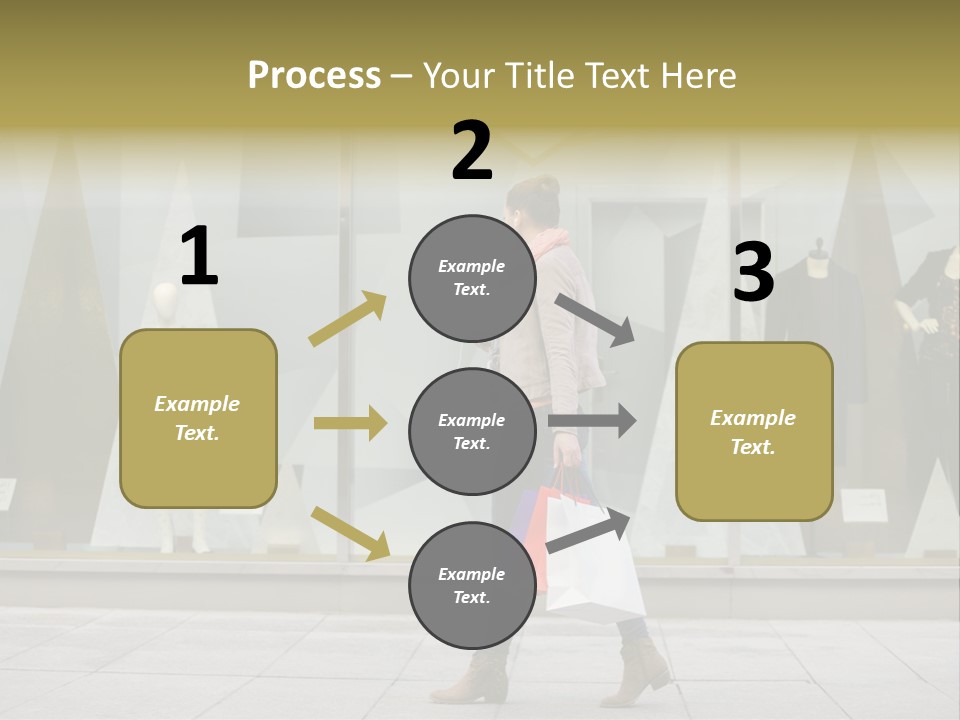 A Woman Carrying A Shopping Bag In Front Of A Store Window PowerPoint Template