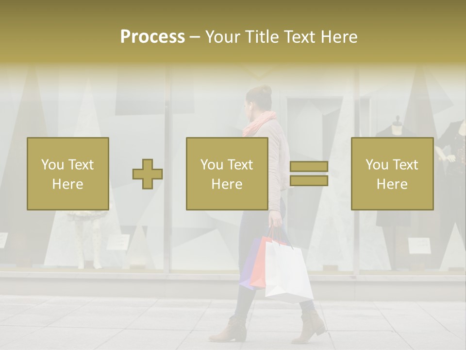 A Woman Carrying A Shopping Bag In Front Of A Store Window PowerPoint Template