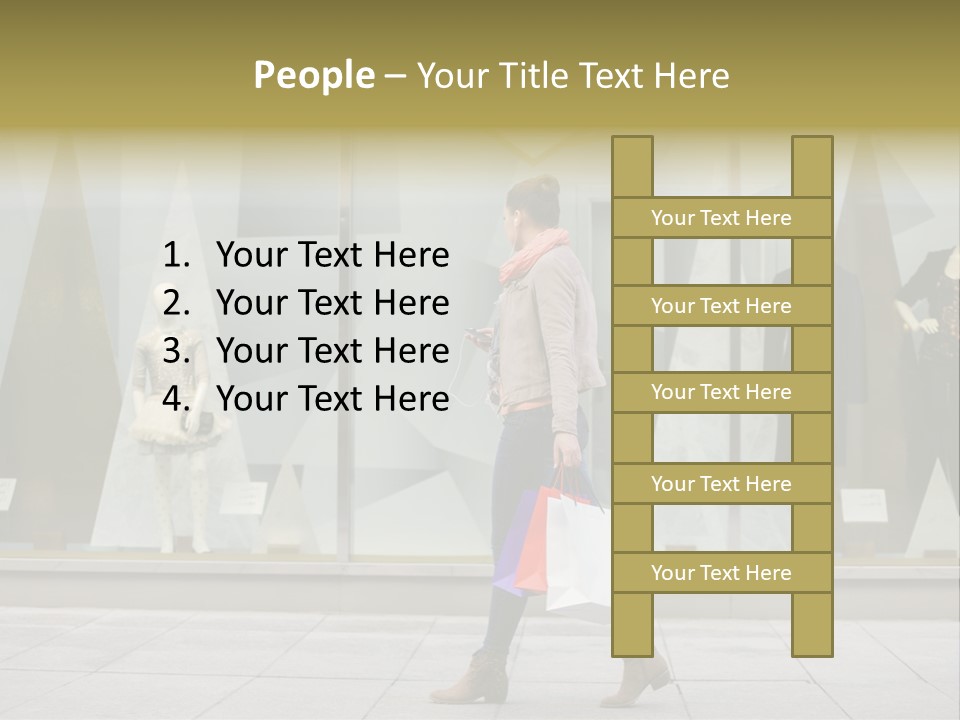 A Woman Carrying A Shopping Bag In Front Of A Store Window PowerPoint Template