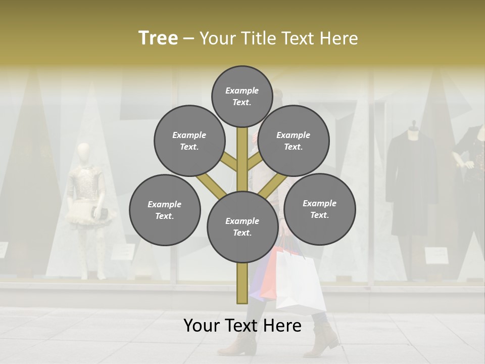 A Woman Carrying A Shopping Bag In Front Of A Store Window PowerPoint Template