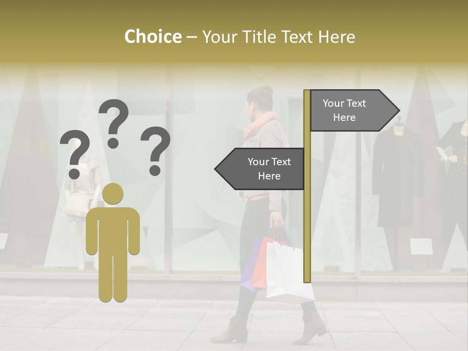 A Woman Carrying A Shopping Bag In Front Of A Store Window PowerPoint Template