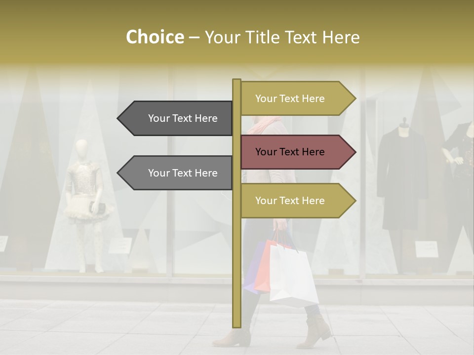 A Woman Carrying A Shopping Bag In Front Of A Store Window PowerPoint Template