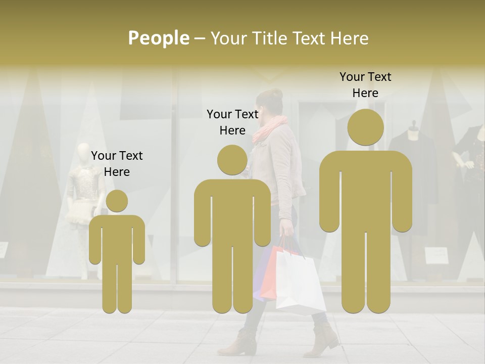 A Woman Carrying A Shopping Bag In Front Of A Store Window PowerPoint Template